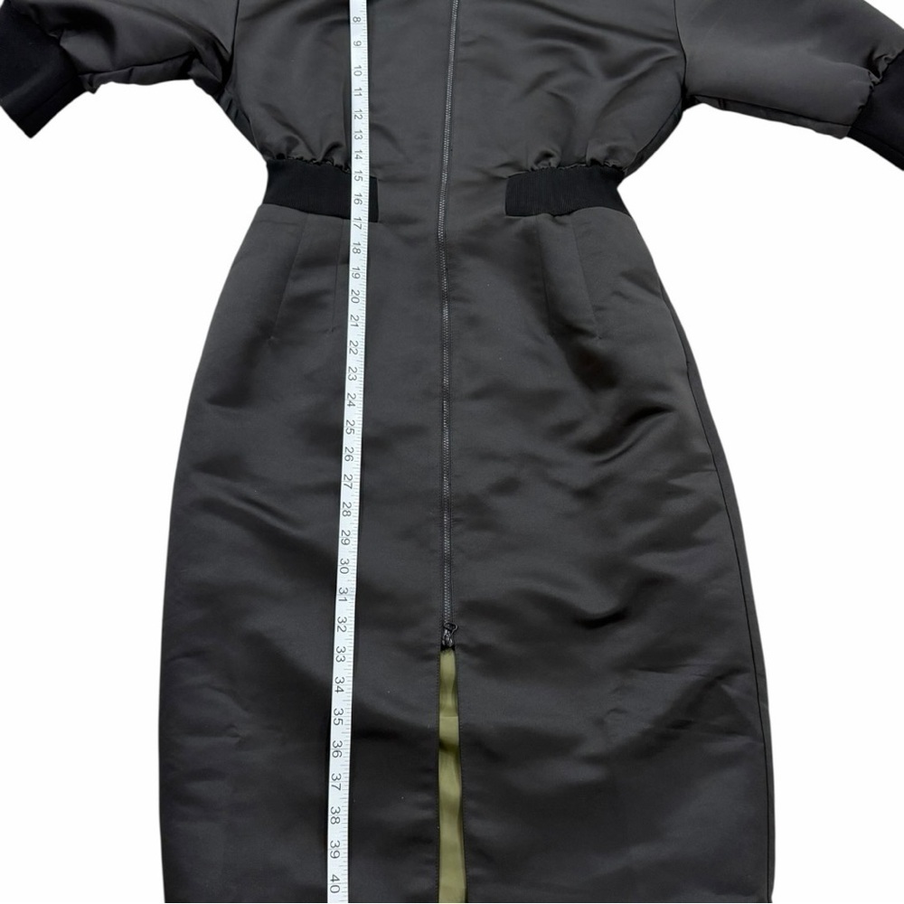 MO&Co. NWT Black Varsity Midi Dress Tiger Graphic Dare To Be Zip Front Size M - Picture 12 of 14